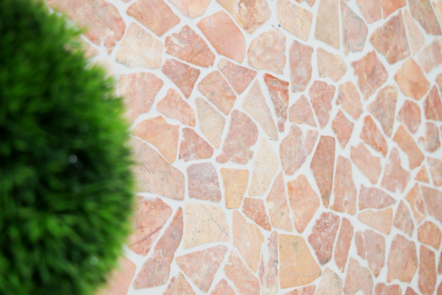 Mosaik-Netzwerk Lot de 10 feuilles de mosaïque Ciot uni Rossoverona - En marbre naturel - Dimensions : 15-69 x 8 mm - Dimensions de la feuille : 305 x 305 mm