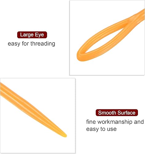 Miniatura 8 de HARFINGTON 20 agujas de coser de plástico, 5.9 in de longitud, agujas romas de ojo grande, agujas de aprendizaje para coser artesanías hechas a