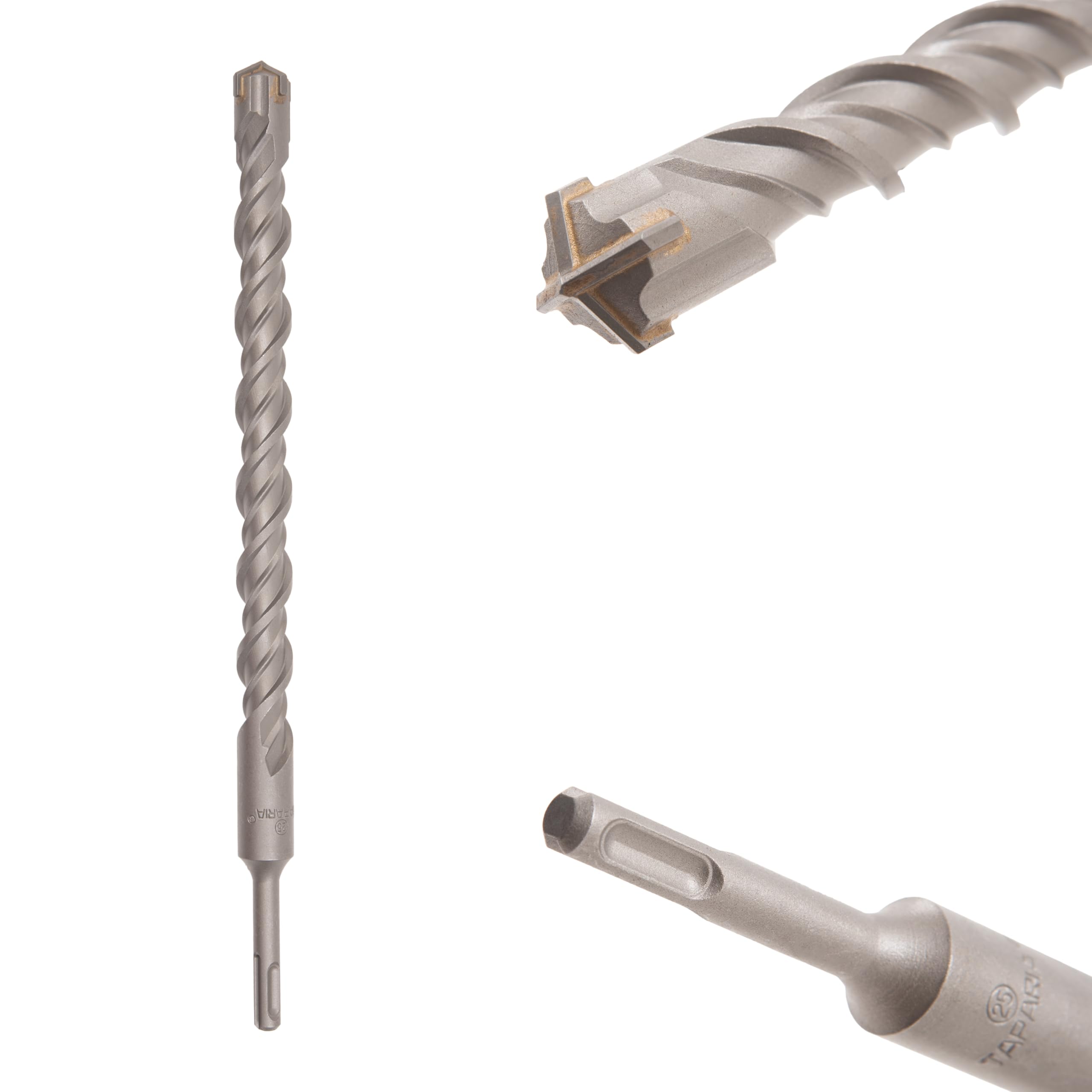 TAPARIA 25mm Cross Point Tip SDS Plus Hammer Drill Bit for Concrete/Masonry Drilling (HDC 25350, 25x290x350 mm)-Home, DIY, Professional, Construction, Brick, Wall-Drilling-image-41