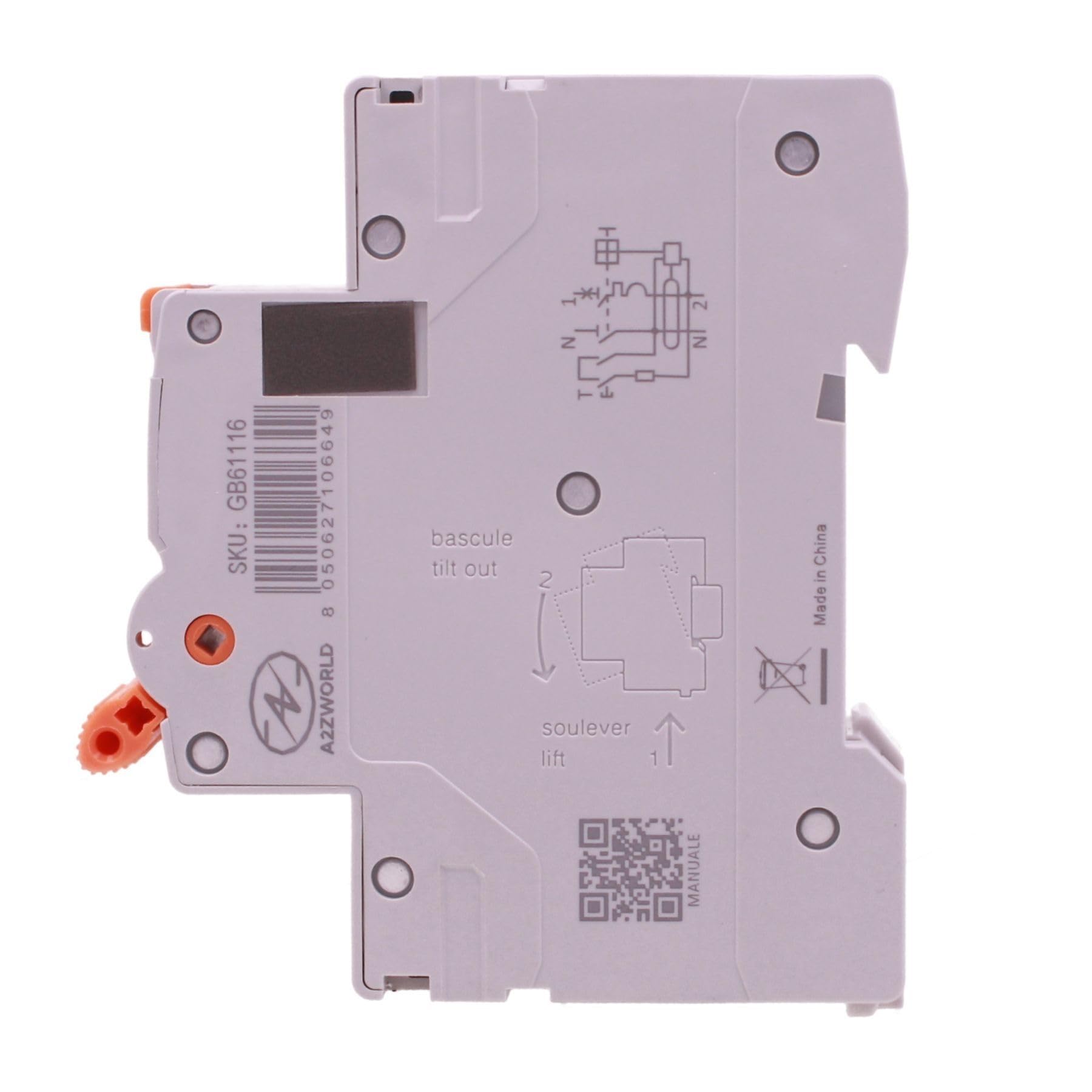 Magnetotermalny wyłącznik różnicowy WIFI z automatycznym resetowaniem, typ A-SI Curve B 20A, RCBO 1P+N 6kA 30mA 220V, APP Tuya Smart Life, tylko 2 moduły DIN