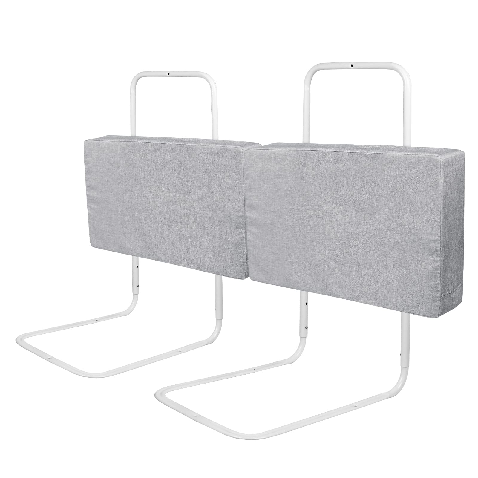 Uisebrt - 2 sponde di protezione per letto, 60 cm, protezione anticaduta, per bambini, 5 fori, regolabile in altezza, protezione di sicurezza, per neonati, bambini e ragazzi, 120 cm, colore grigio