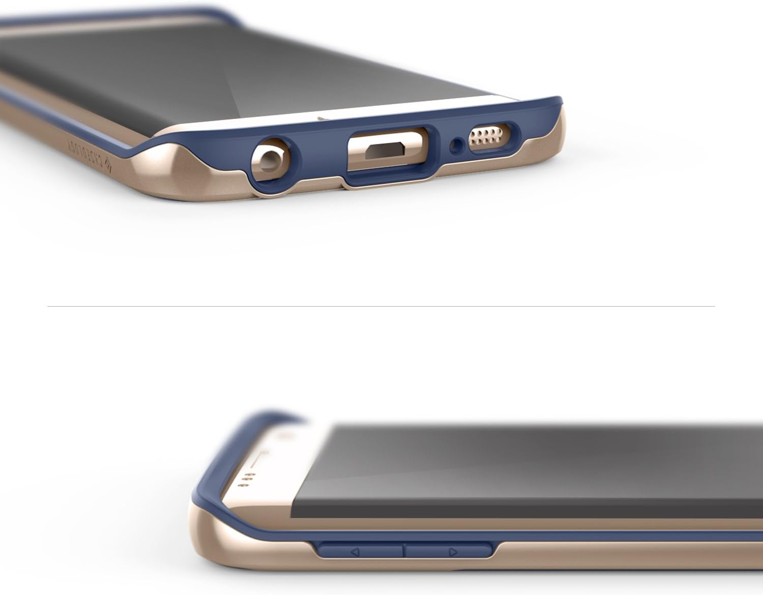 Caseology Wavelength Series Textured Pattern Grip Cover Case for Samsung Galaxy S6 Edge - Standard Packaging - Navy Blue