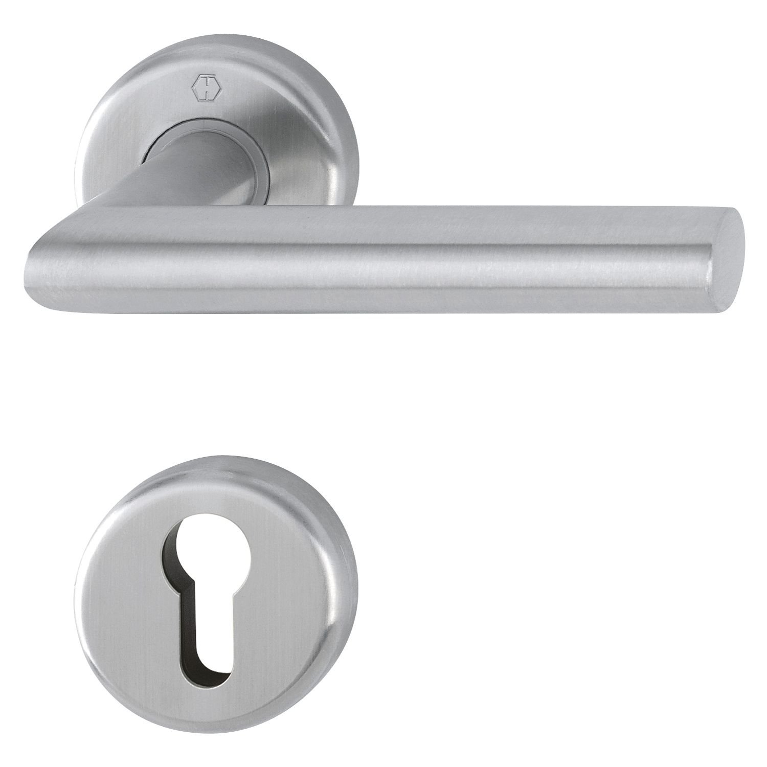 Hoppe Matte Silver 3882301 Door Handle Set Utrecht On Rosette Profile Cylinder For Door Thickness 39-47 Mm Matte Stainless Steel