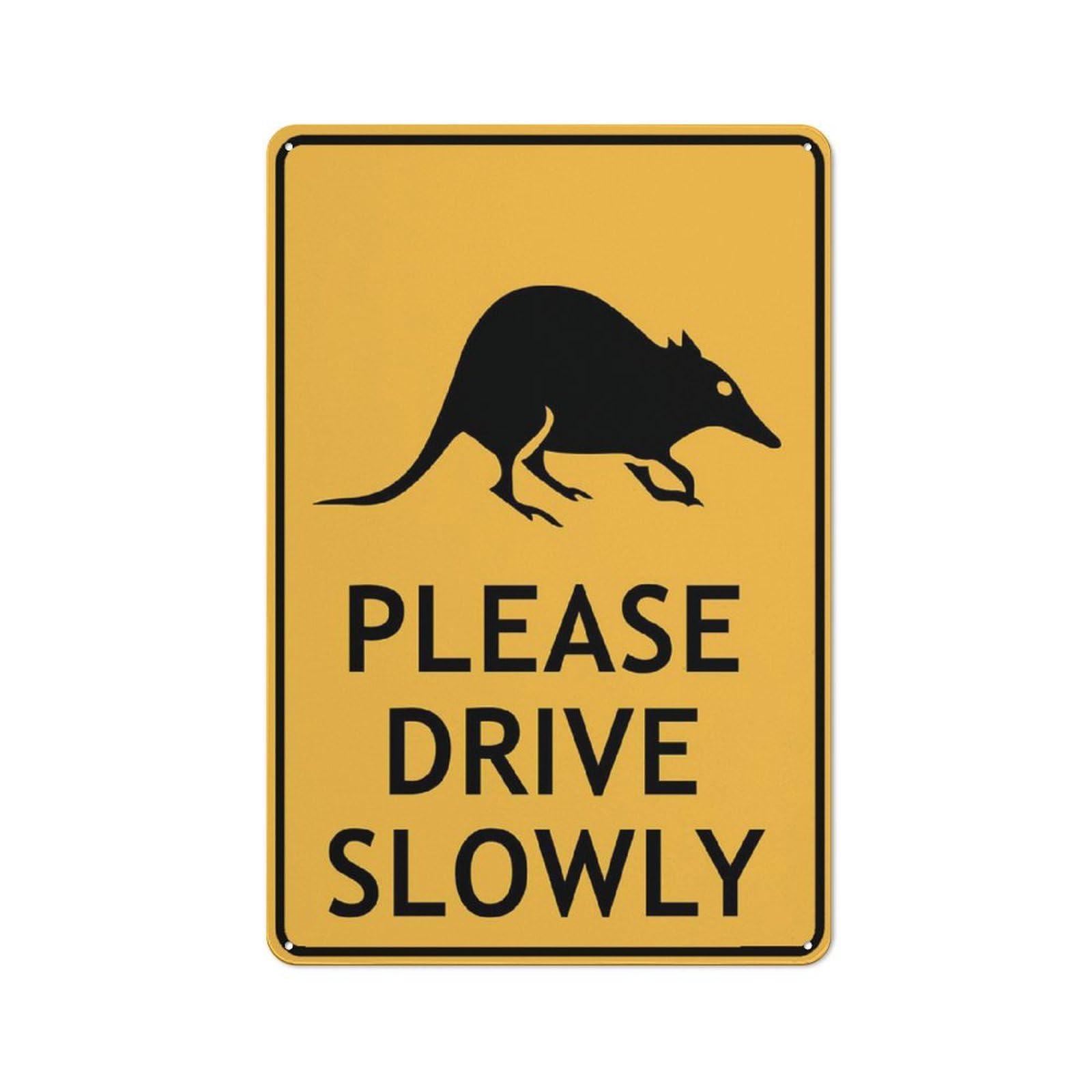 Quenda Please Drive Slowly Sign Warning Tin Sign Home Kitchen Farm Garden Garage Wall Decor 12X8Inch