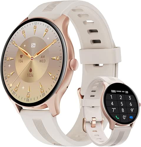 HUAKUA Smart Watches for Women Men (Answer/Make Calls) Compatible with