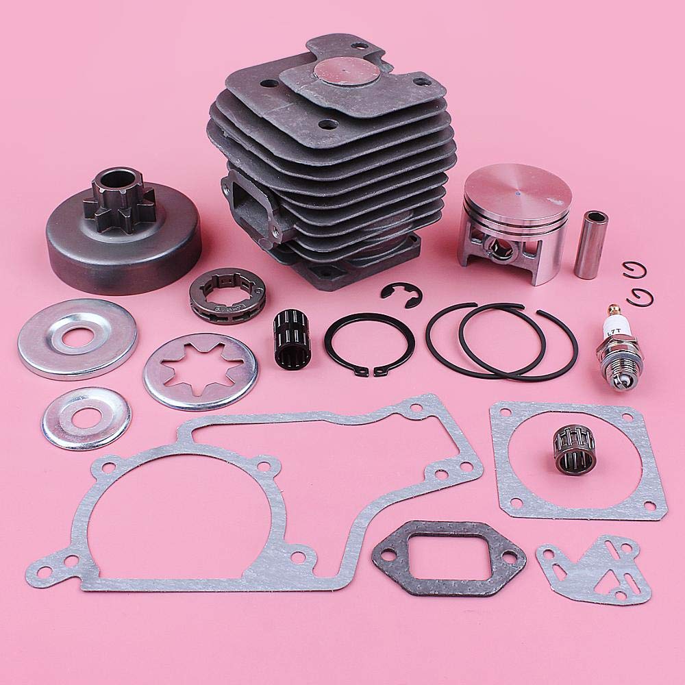 Zestaw tłoka cylindra 52mm, dla Stihl MS380 038 MS 380 zębatka sprzęgła bęben uszczelka obręczy zestaw naprawczy piła łańcuchowa wymień część zamienną Garden Cylinder Tłok