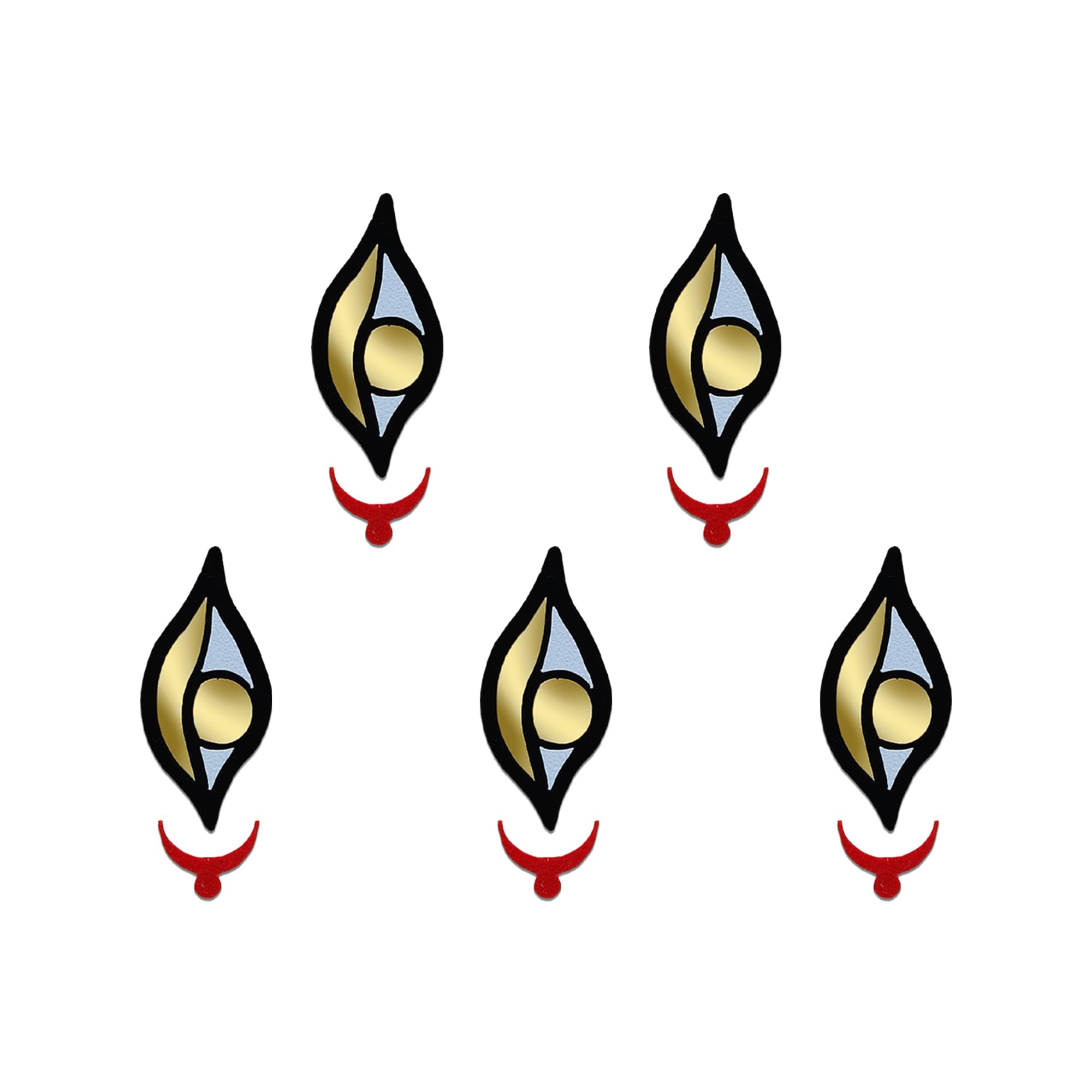 Comet Busters Navratri Special 3rd Eye Designer Bindi - Trinetra Inspired Gold & Black - Pack of 5 Bindis (20mm) (OBIN2527)-picture-52