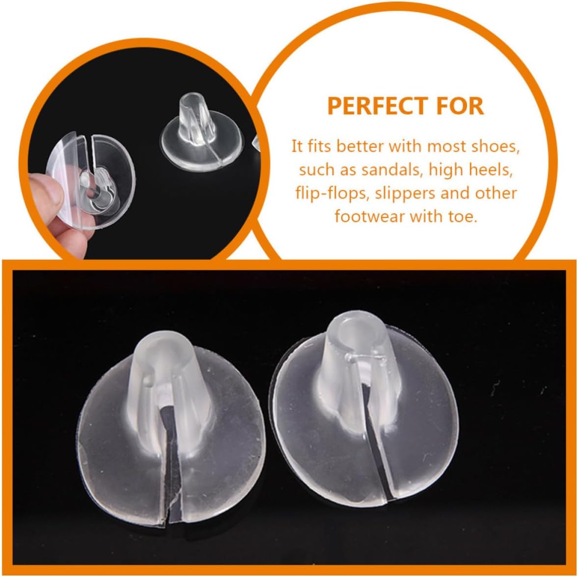 12pcs Gel Toe Pads for Forefoot Protection, Non-Slip Thong Sandals Toe Cushions, Easy to Remove Anti-Friction Ball-of-Foot Inserts for Comfortable Summer Beach Wear