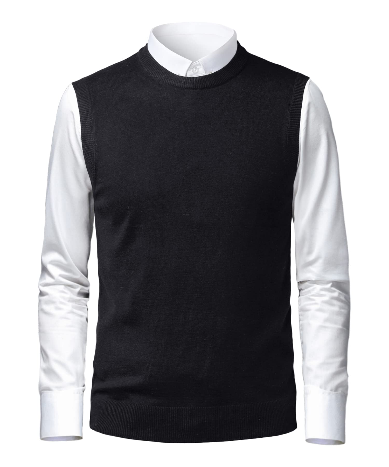 Homme Gilet Mélangée sans Manches Tricoté Manches Maille Pull Classique Business Gilet pour Chemise Tricoté Débardeurs