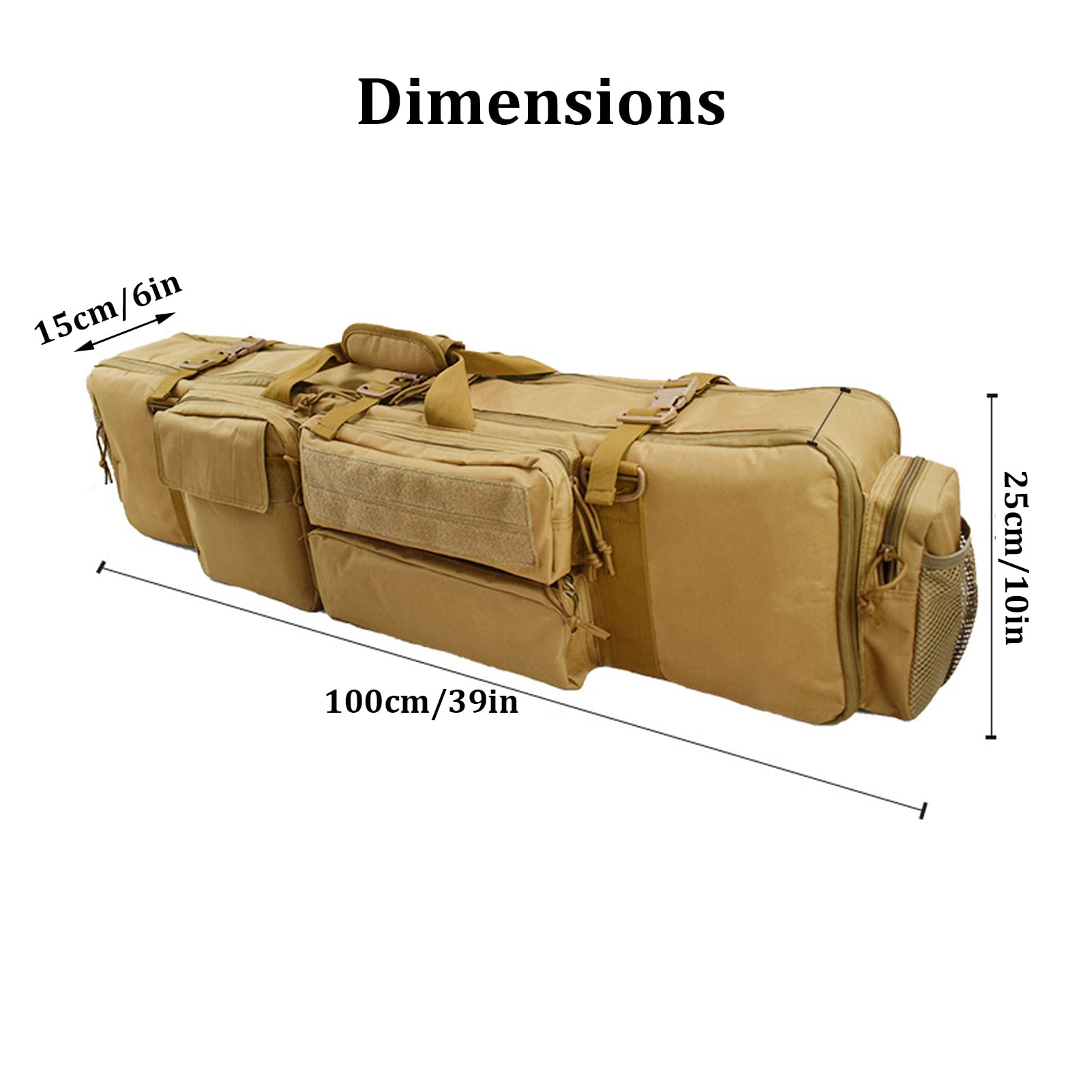 Bolsa para Rifle,Mochila Táctica Suave para Rifle Largo,Funda Acolchada con Correa Lateral para Escopeta,Funda Táctica para Carabina/Khaki