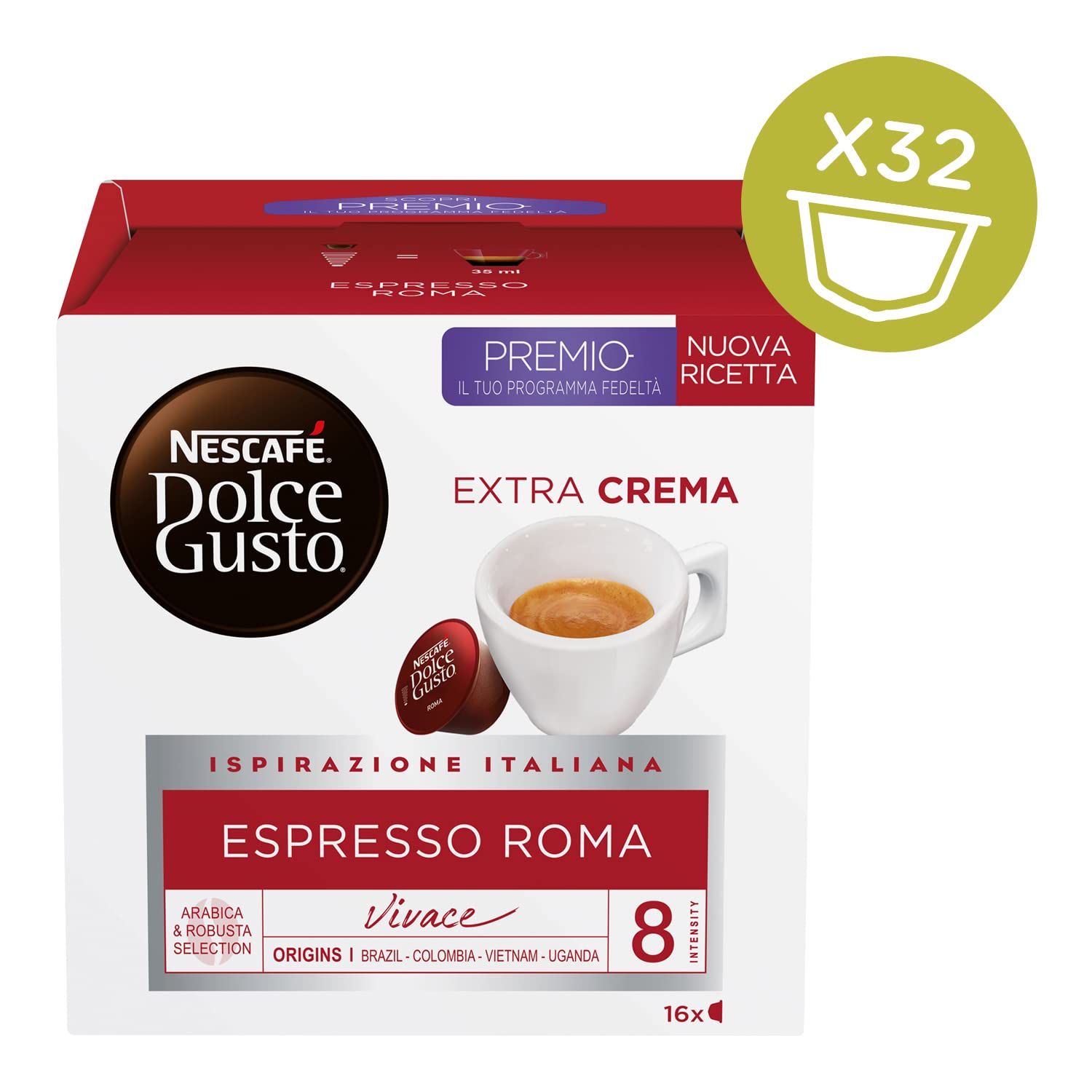 Nescafé Dolce Gusto Kit de dégustation de café Espresso Naples, Espresso Roma et Espresso Milan, 6 boîtes de 16 capsules (96 capsules)