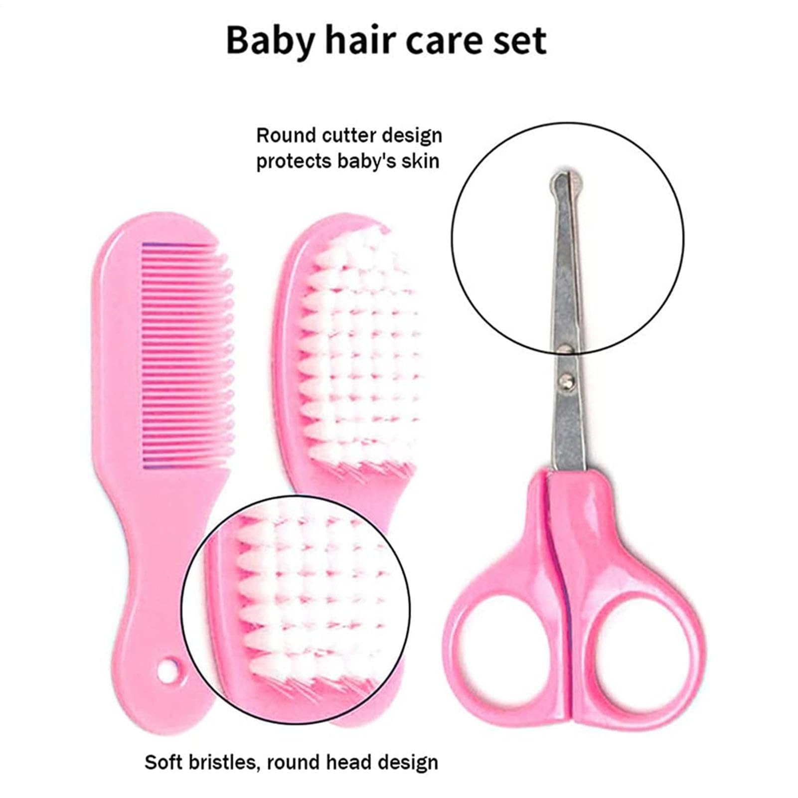 Trousse De Soin Bébé Naissance 8Pcs, Kit Manucure Sécurité Bébé Avec Brosse À Dents, Coupe-ongles Et Peigne