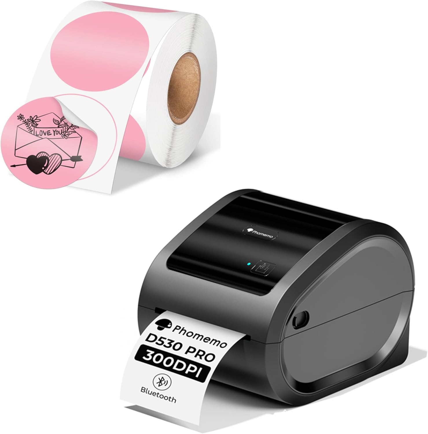 Phomemo Ethernet Thermal Label Printer 4x6, 300DPI Bluetooth Shipping Label Printer for Small Business, Home, Office, with 750 Labels