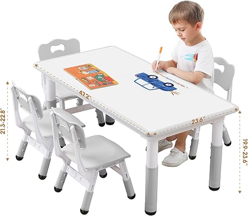 Miniatura 3 de Mesa y sillas para niños, Mesa y sillas para niños, Mesa y sillas para niños, Mesa para niños (4 sillas), Conjunto de mesa y silla para niños de 5 a