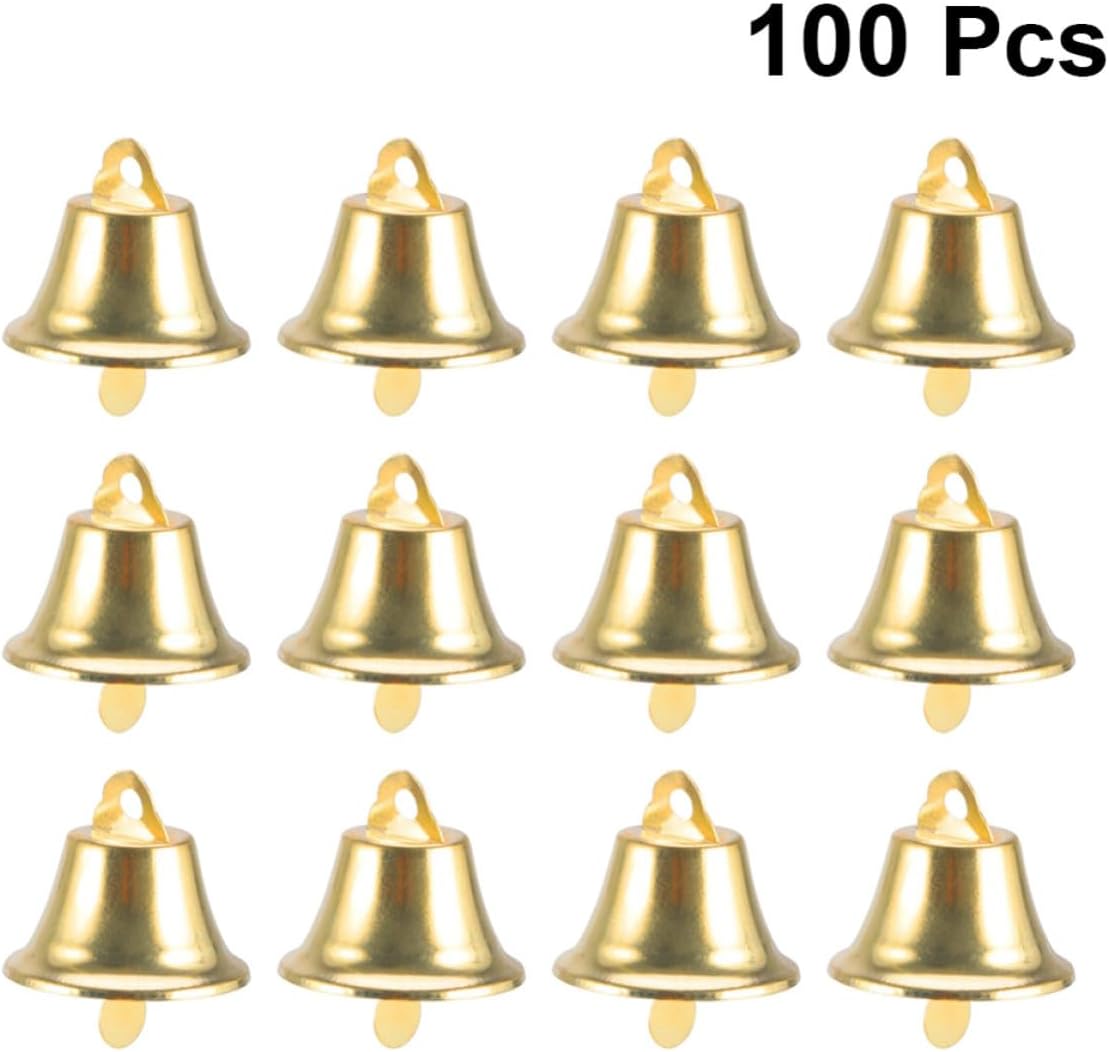 100pcs Gold Tiny Bells Christmas Tree Pendant Iron Hanging DIY Decor Xmas
