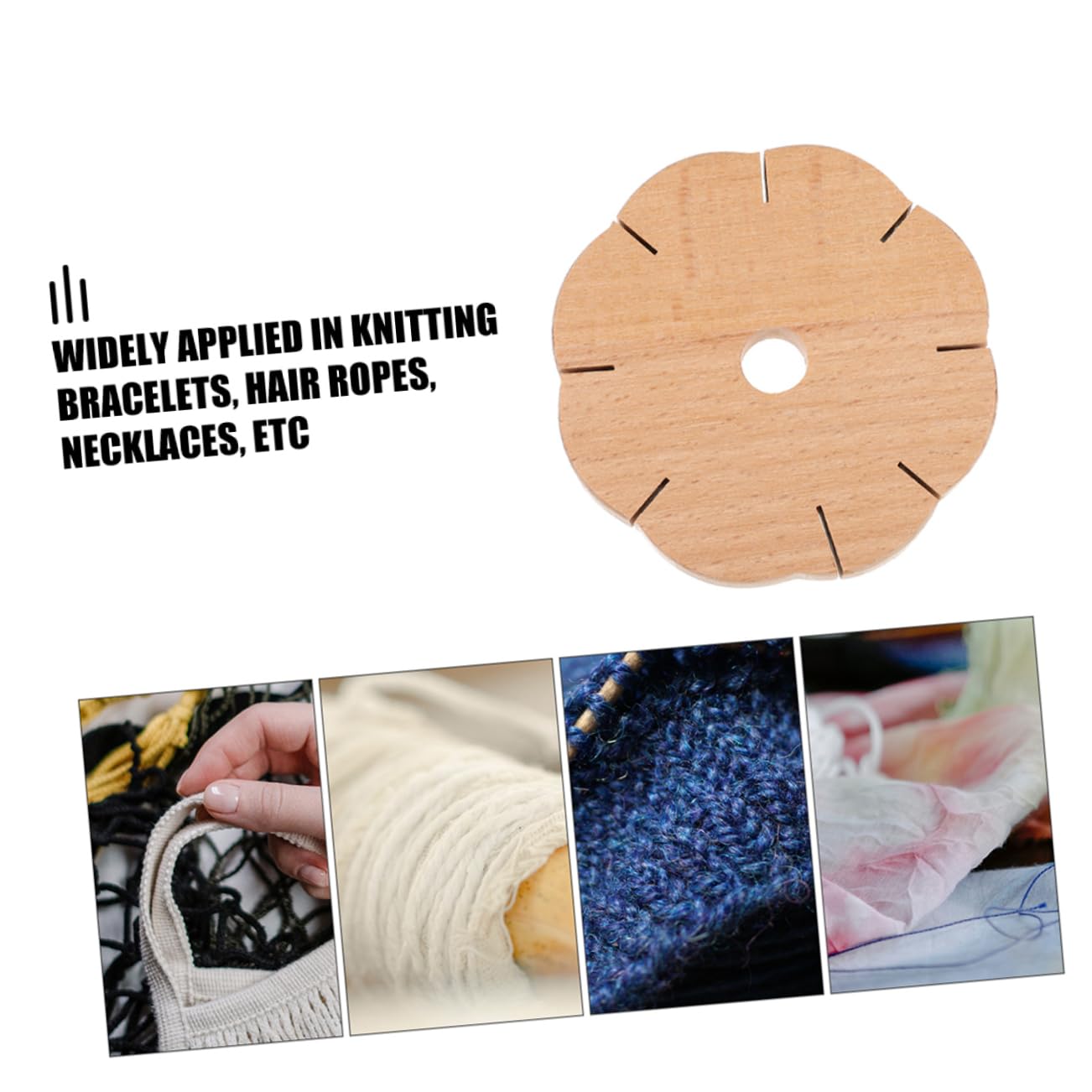 HOMSFOU 5 Ensembles Machine À Tricoter À La Corde Plaque De Disque De Tissage Fait Main Planche Outil Tricoteuse en Bois Disque À Tricoter Bracelet 3 Pièces * 5