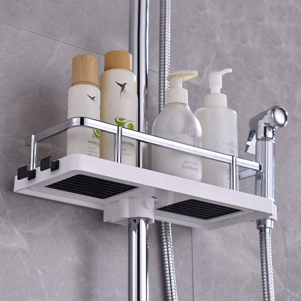Bathroom Kitchen Plastic Shower Room Wall Rack Soap Sponge Lifting Rod