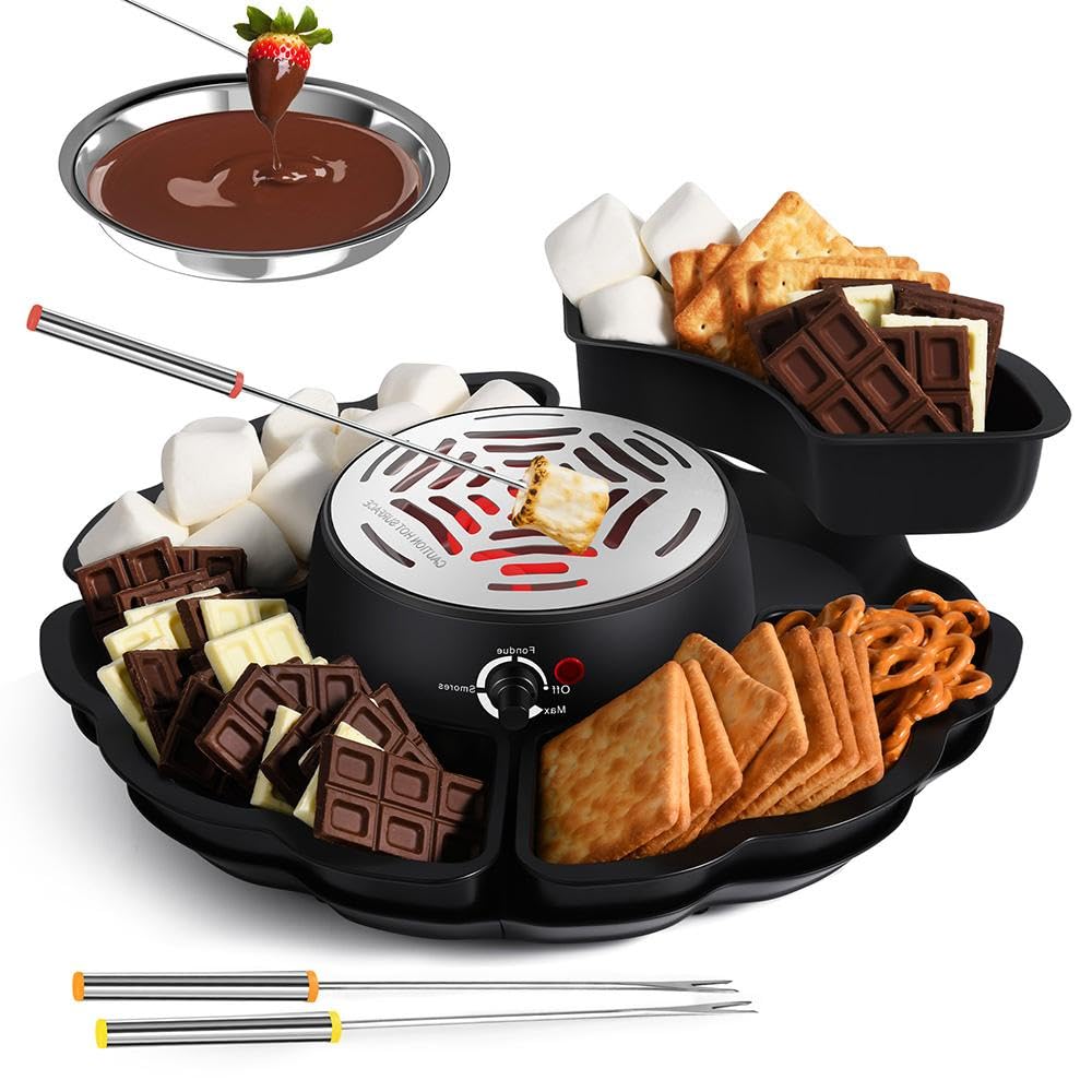Marshmallow-Maschinen-Set, elektrische Smore-Maschine 2 in 1, Rauchset für den Innenbereich, Tisch, Ofen mit Temperaturkontrolle, Geschenke für zu Hause