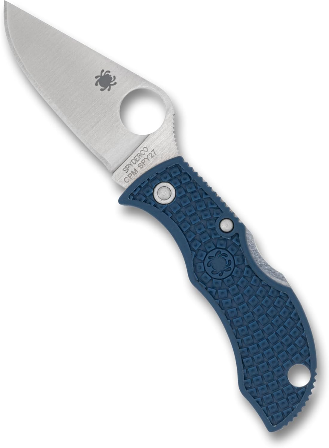 Spyderco Knives ManBug Back Lock MPCBL Cobalt Blue FRN and CPM SPY27 Stainless Steel Pocket Knife
