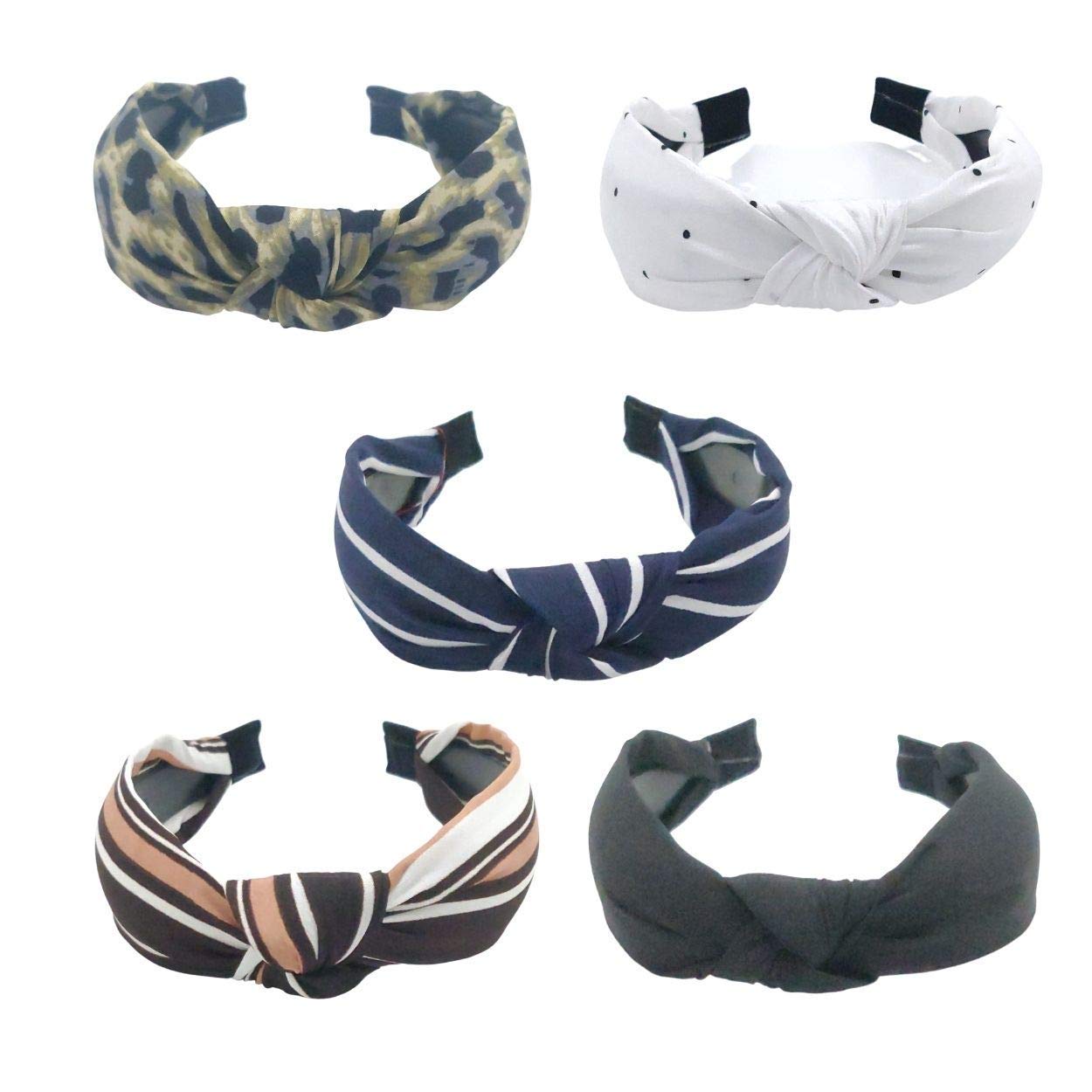 generic Glaaddo Hair Accessories Korean Style Solid Fabric Knot with Tape Plastic Hairband Headband for Girls and Woman -6 PIECES (RANDOM) MULTI COLOUR-picture-21