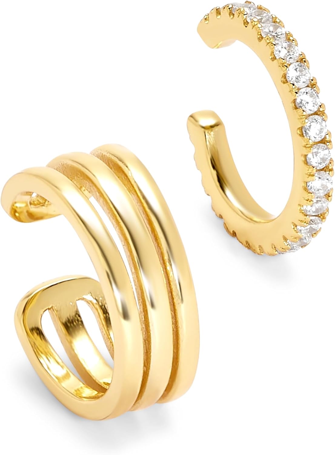 CZ and Triple Cuff Earring Set - Gifts for Mom