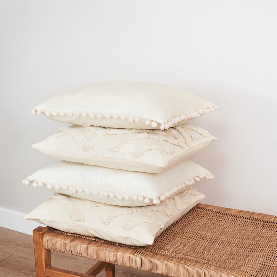 Set di 4 federe per cuscini in cotone stampato indiano tessute a mano da 45 x 45 cm, federe per cuscini Kilim, federe decorative per cuscini da divano, regali di Natale - Italia