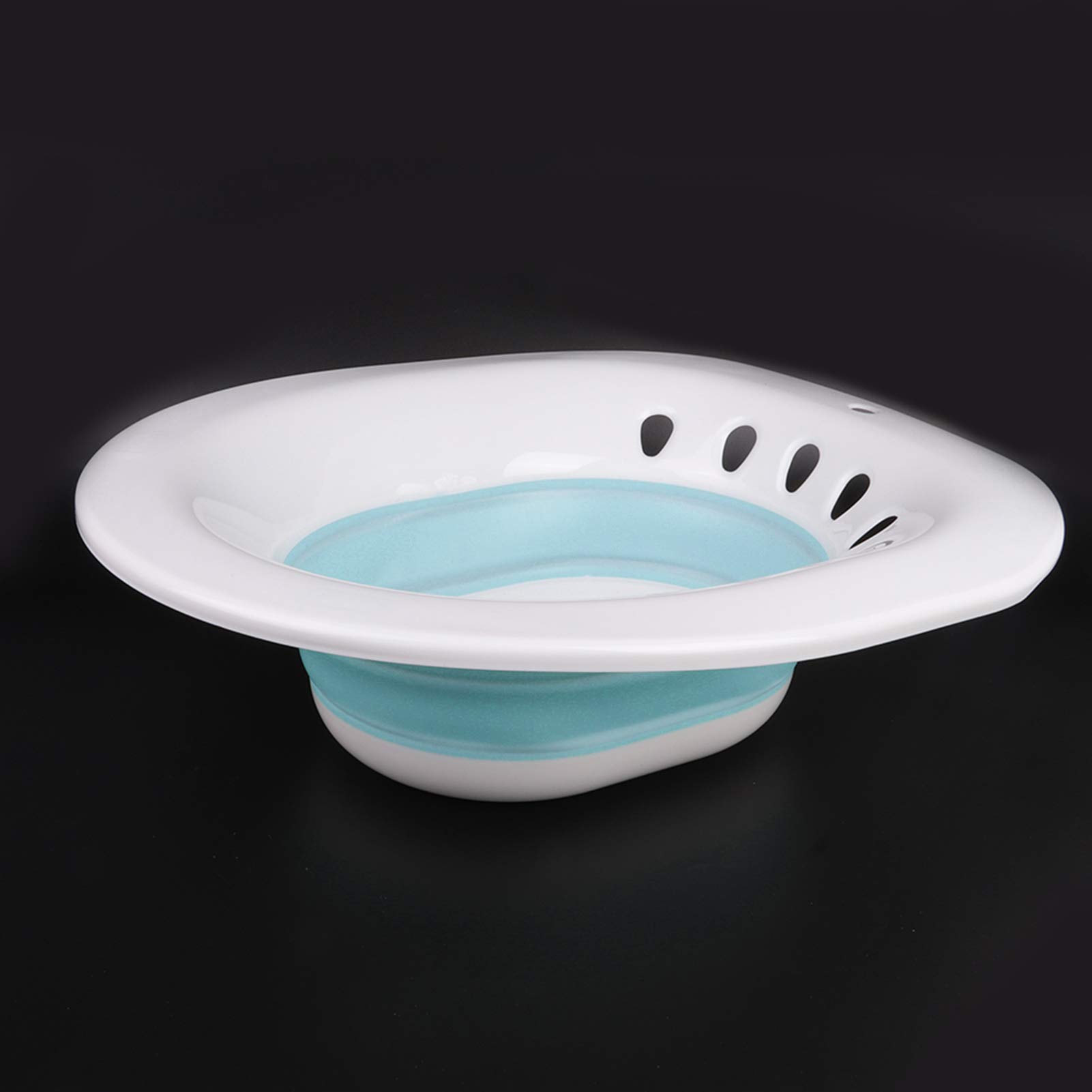 Baño de asiento para asiento de inodoro, inodoro plegable para mujeres de Pregant, lavabo de bañera de cadera para pacientes con hemorroides(azul)
