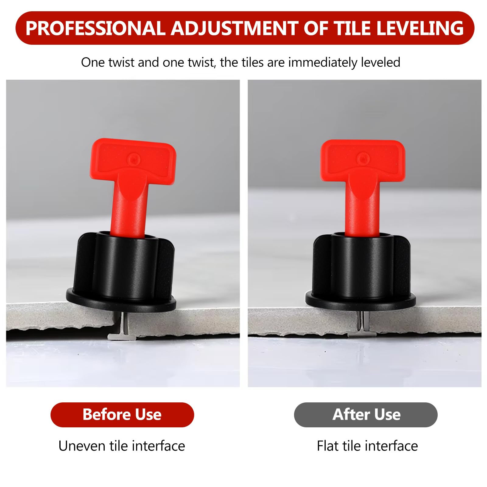 Aoyfuwell 100 Pcs Tile Leveling System Kit, Tile Levelling System Set including Tile Key - Image 3