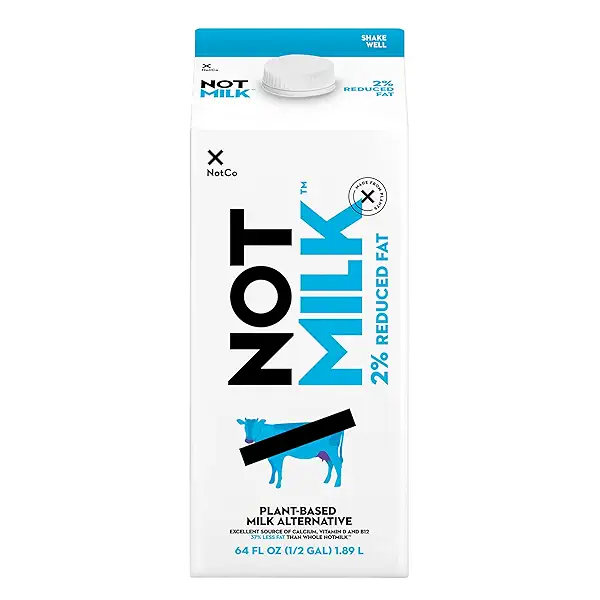 NotMilk 2% Reduced Fat | Plant Based | Lactose Free | Vegan | Non-GMO | Kosher 64 FL Oz 1