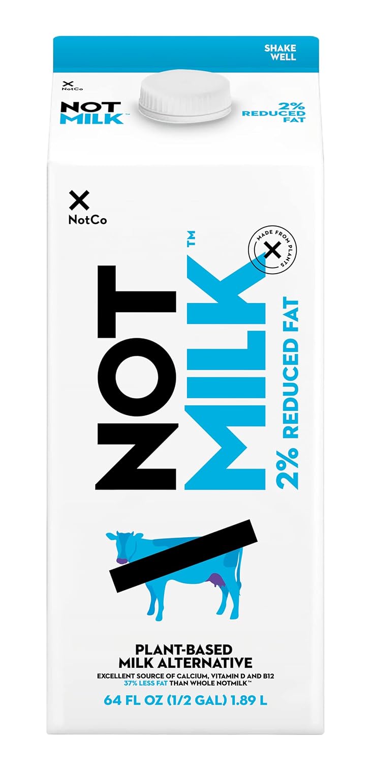 NotMilk 2% Reduced Fat | Plant Based | Lactose Free | Vegan | Non-GMO | Kosher 64 FL Oz