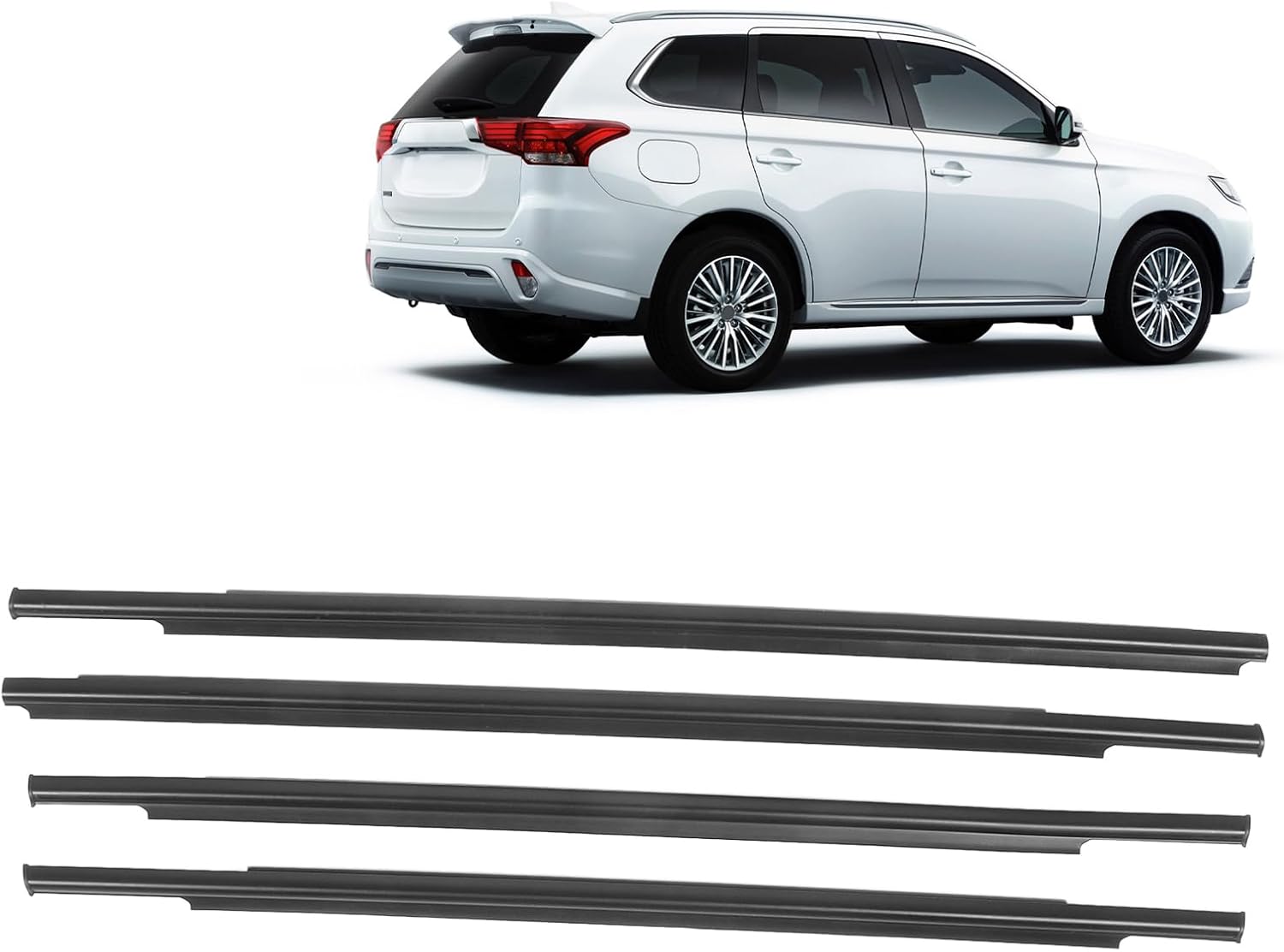 Uxsiya 4PCS Rubber Door Belt Weatherstrip Trim Replacement Compatible with Outlander 2006 to 2012