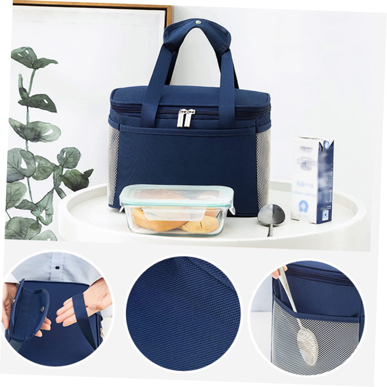 Isolierte Lunchtasche aus Oxfordstoff mit Großer Kapazität und Zwei Fächern für Arbeit Picknick Schule