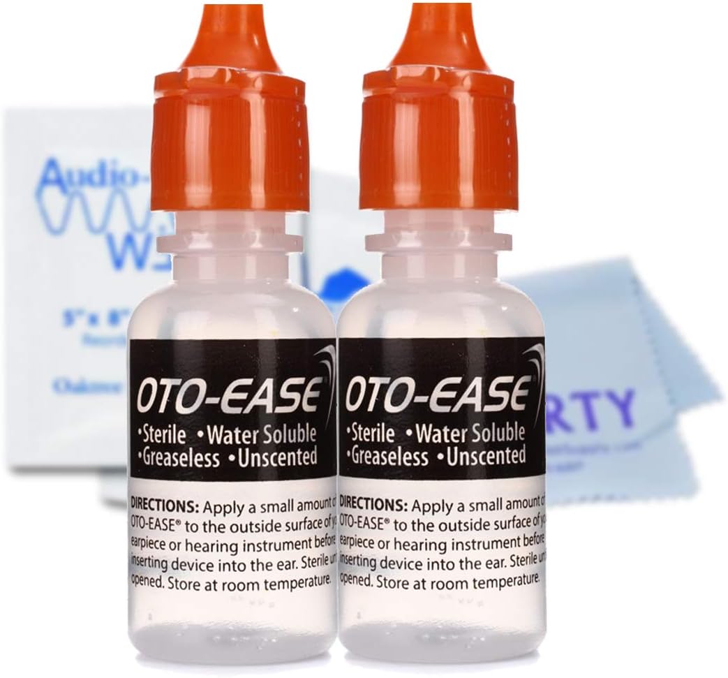 OTOEase Custom Earmold Lubricant (2 Pack / 0.5oz Bottle) Lubricate Ear Plugs, Hearing Aids