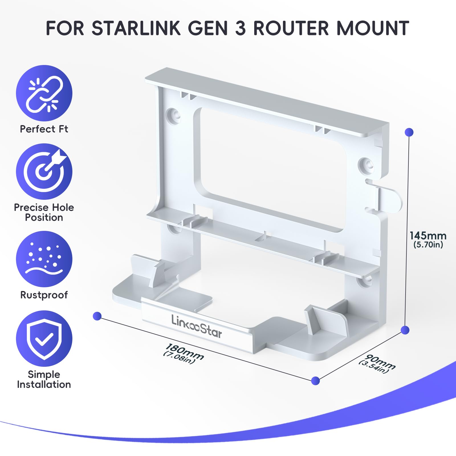Support de routeur Starlink Gen 3, support mural Starlink tout-en-un pour routeur maillé V3 standard et kit de montage d'alimentation Star Link Gen 3, mini accessoires Star Link pour économiser de