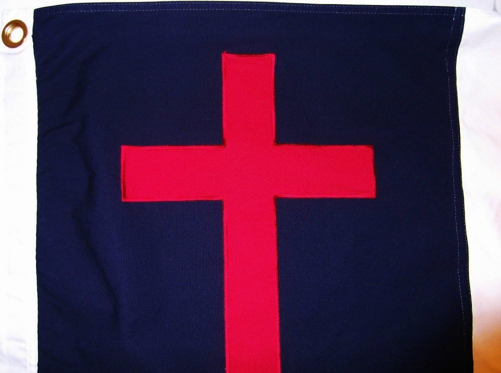 3x5 Christian Christ Embroidered sewn 100% Cotton Flag 3'x5' Banner with clips