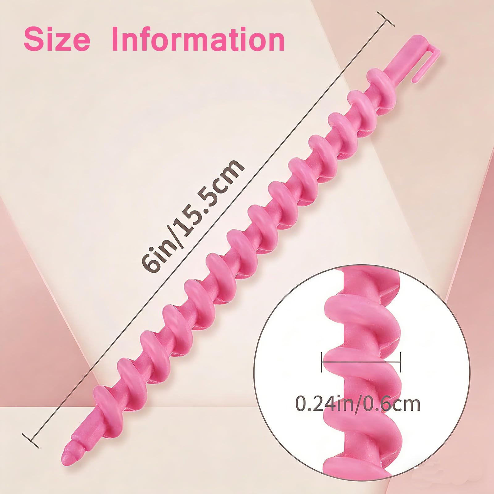 Lot de 26 tiges de permanente en spirale de 15,2 cm en plastique coloré pour cheveux longs/moyens pour coiffure, coiffure, bouclage, permanente, sans chaleur, pour femmes et filles