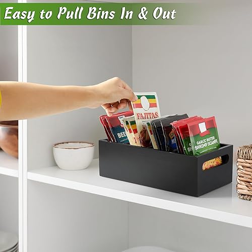 Miniatura 3 de DRASTAR Organización de despensa y contenedores de almacenamiento, organizador de paquetes de condimentos con divisores extraíbles, organizador de