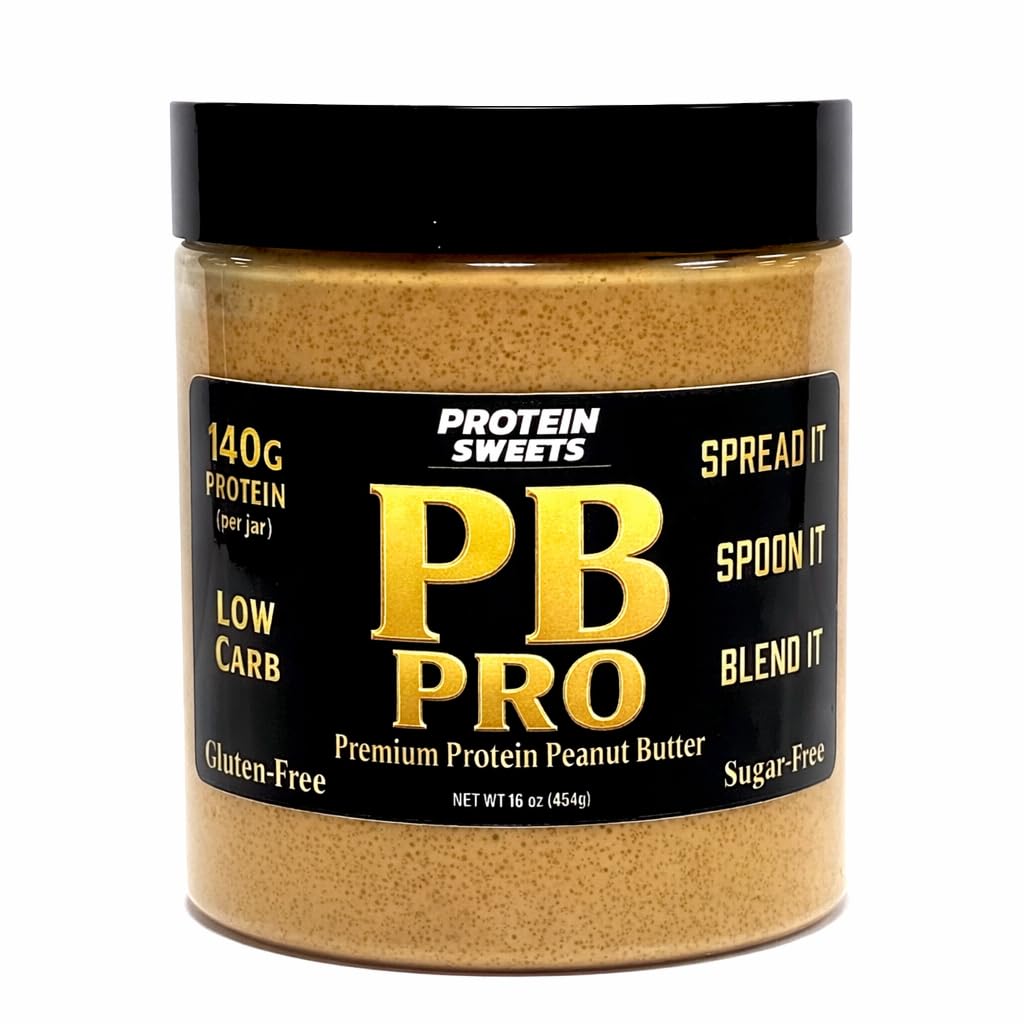 High Protein Peanut Butter, Low Carb, Keto, Sugar Free, Gluten Free, Dairy Free, Diabetic Friendly, Vegan, 140g Protein, 16oz, Plant Based, Protein Sweets