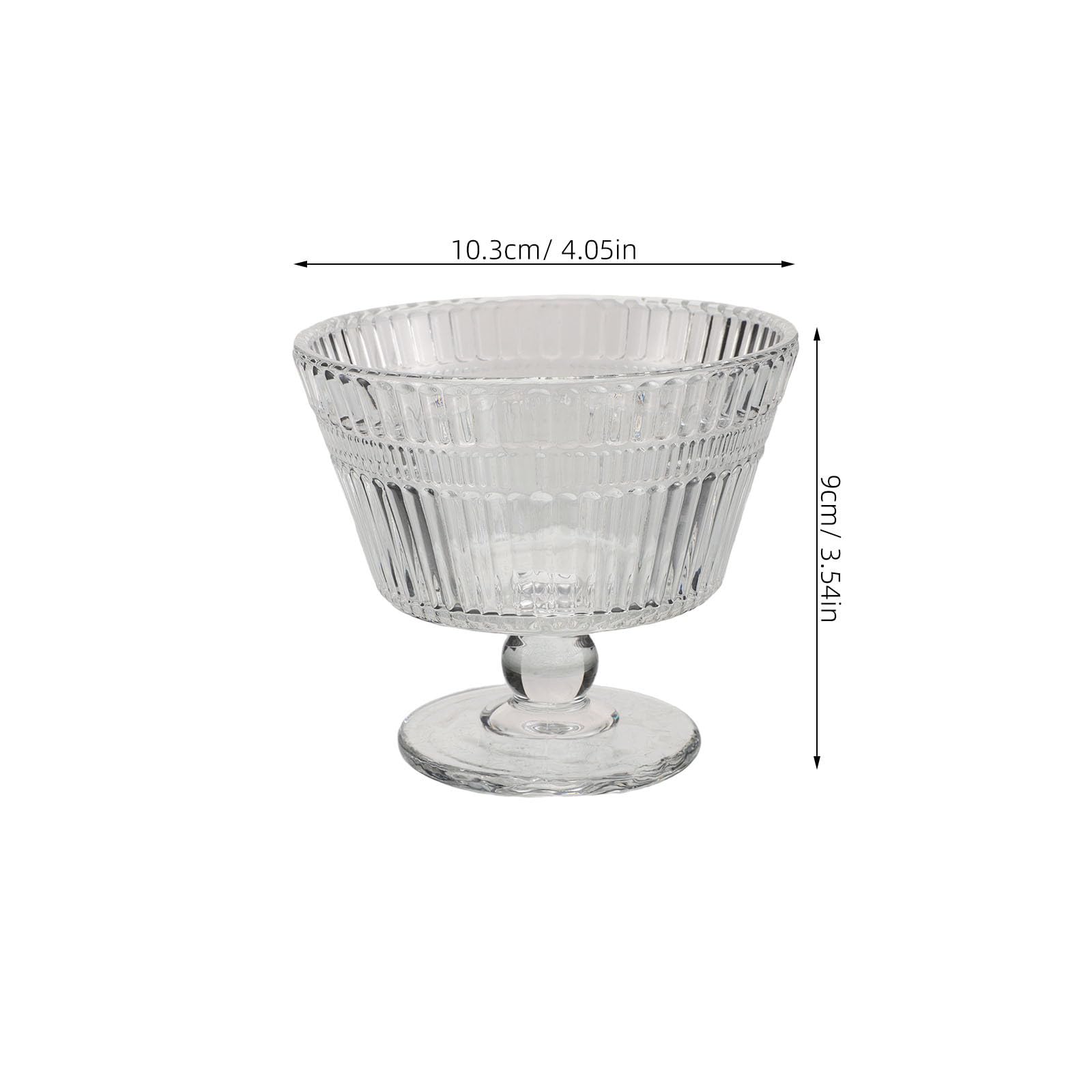 Set 4 Coppette da Gelato in Vetro 9oz Piedistallo, Resistente al Calore e Facili da Pulire, per Feste e Riunioni Informali