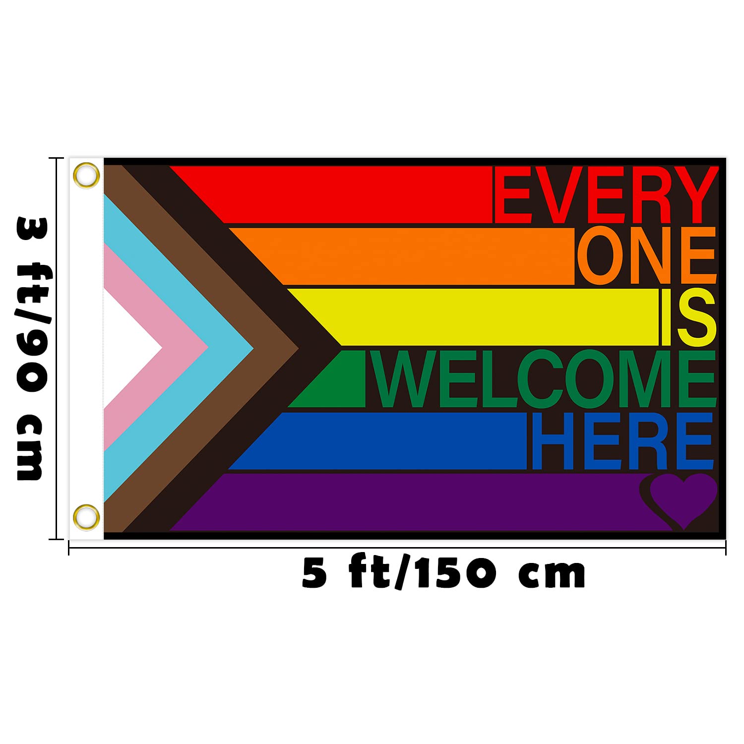 Snapklik.com : Progress Pride Flag Gay Flag Rainbow LGBT Flag 3X5 Foot ...