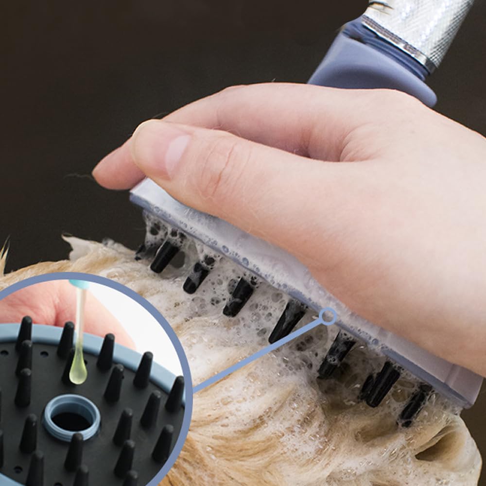 Pommeau de Douche pour Animaux de Compagnie, Ensemble de Brosse de Bain pour de avec 4 adaptateurs d'arrosage pour Une Utilisation intérieure et extérieure, Bain, toilettage, Massage