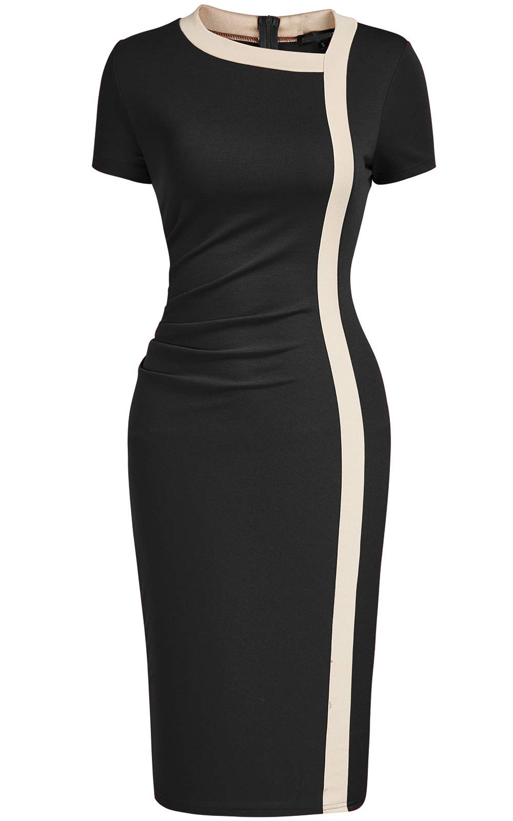 Viwenni Women's Ruffle Short Seelve Vintage Guest Dresses | Perfect for Church Office Daily Workplace Business Occasions
