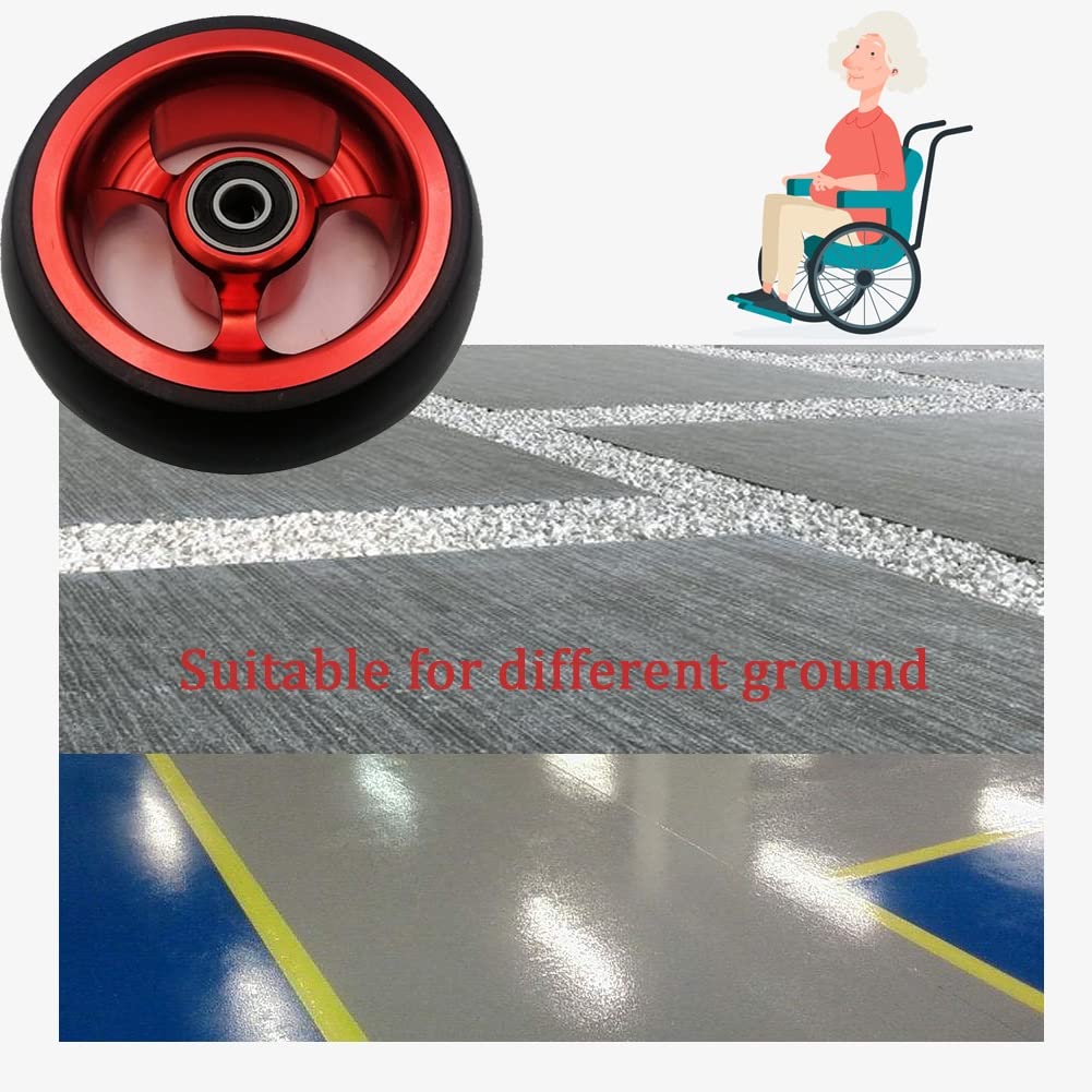 Ruedas Delanteras de Recambio para Sillas de Ruedas Deportivas, Ruedas Pequeñas Macizas de 4 Pulgadas, con Rodamientos 8mm, para Andadores, 2Piezas