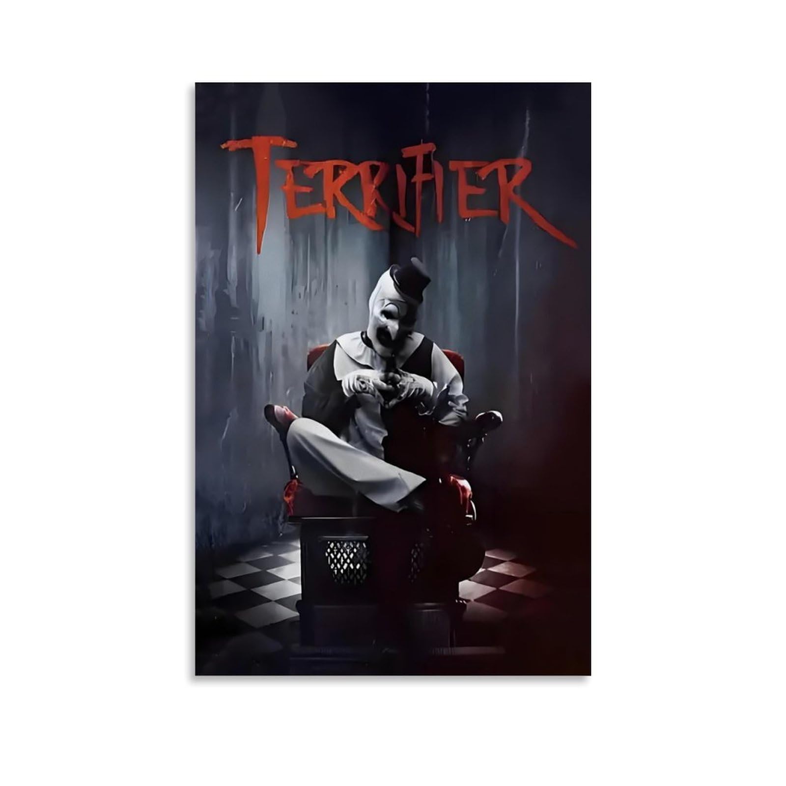 CLBCIHWFN Terrifier Vintage Horror Clown Posters Aesthetic Canvas Posters Room Bedroom Decorative Decor Wall Art Home Decor 16x24inch(40x60cm)