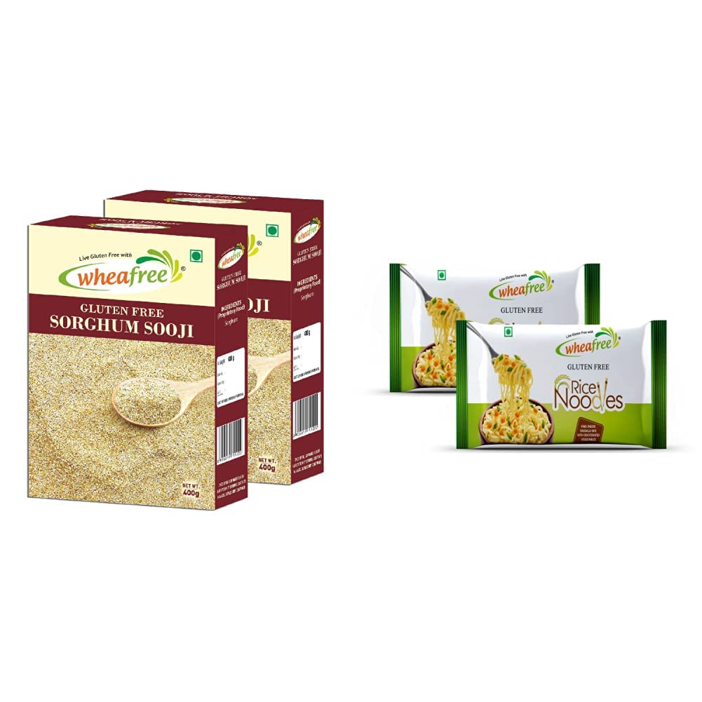 Wheafree Gluten Free Sorghum Sooji (Pack of 2 x 400g Each) & Wheafree Rice Noodles - Pack of 2 (200g Each) (B0BP5MHDBZ) Amazon Price History, Amazon Price Tracker