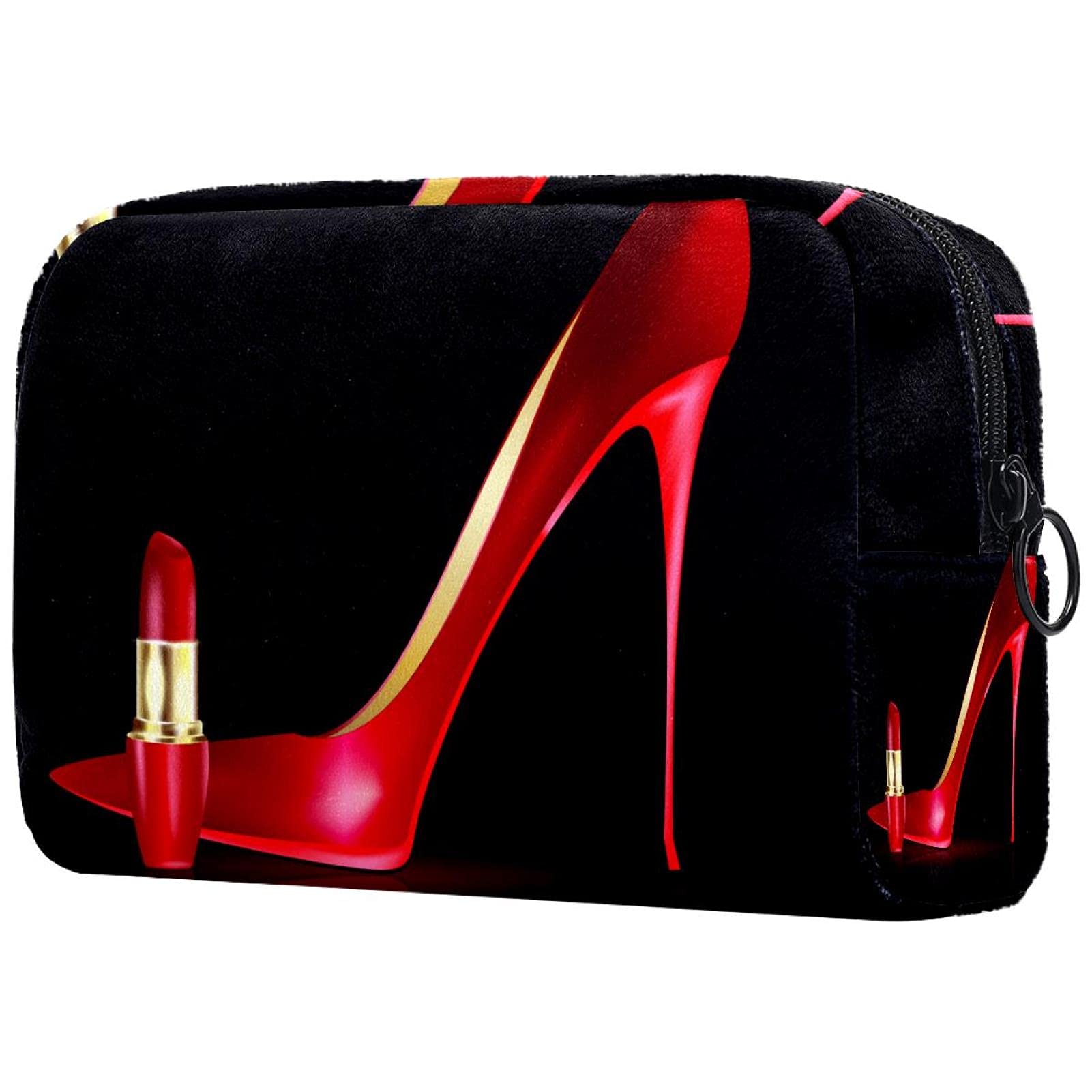 Travel Toiletry Bag, Waterproof Travel Bags, Toiletry Bag for Women and Girls red high heels lipstick 7.3x3x5.1in