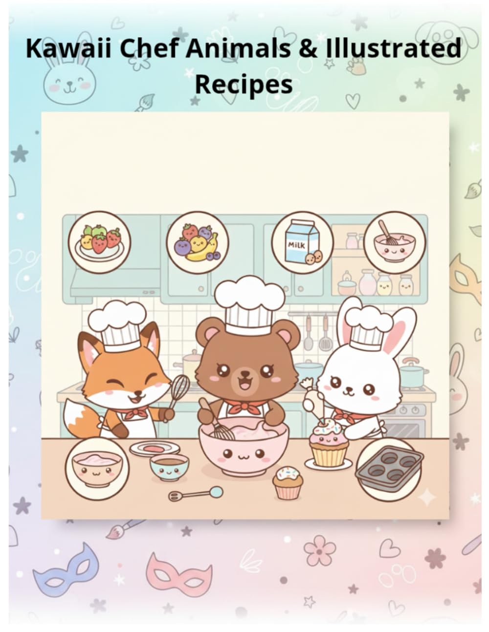 Kawaii Chef Animals & Illustrated Recipes: Cute Animal Chefs and Easy Step-By-Step Cooking Pages for Kids