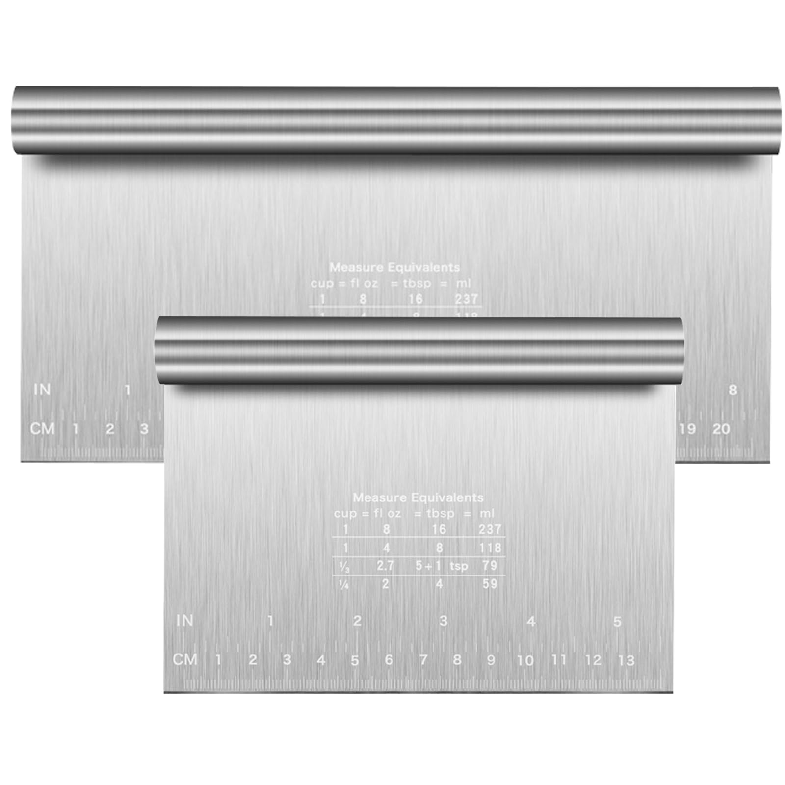 2 Pezzi Tarocco per Impasti, 15 cm Raschietto per Pasta in Acciaio Inox, Tagliapasta Multiuso con Comoda Impugnatura in Legno, Taglia Pasta per Impasti, per Impasti Pasta Pane Pizza Dolci Pasticeria