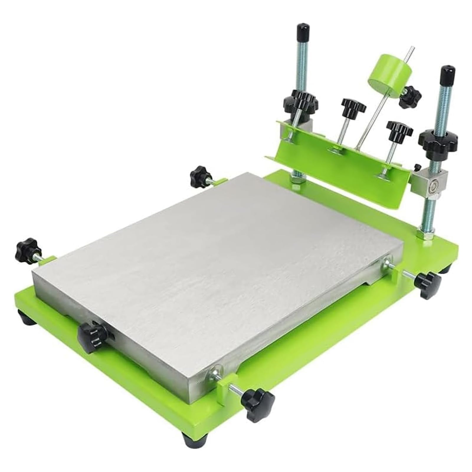 Flachsiebdruckmaschine mit Rakel, Handgefertigter Siebdrucktisch für Glas Kunststoff Holz, 300 x 240 mm Arbeitsplatte