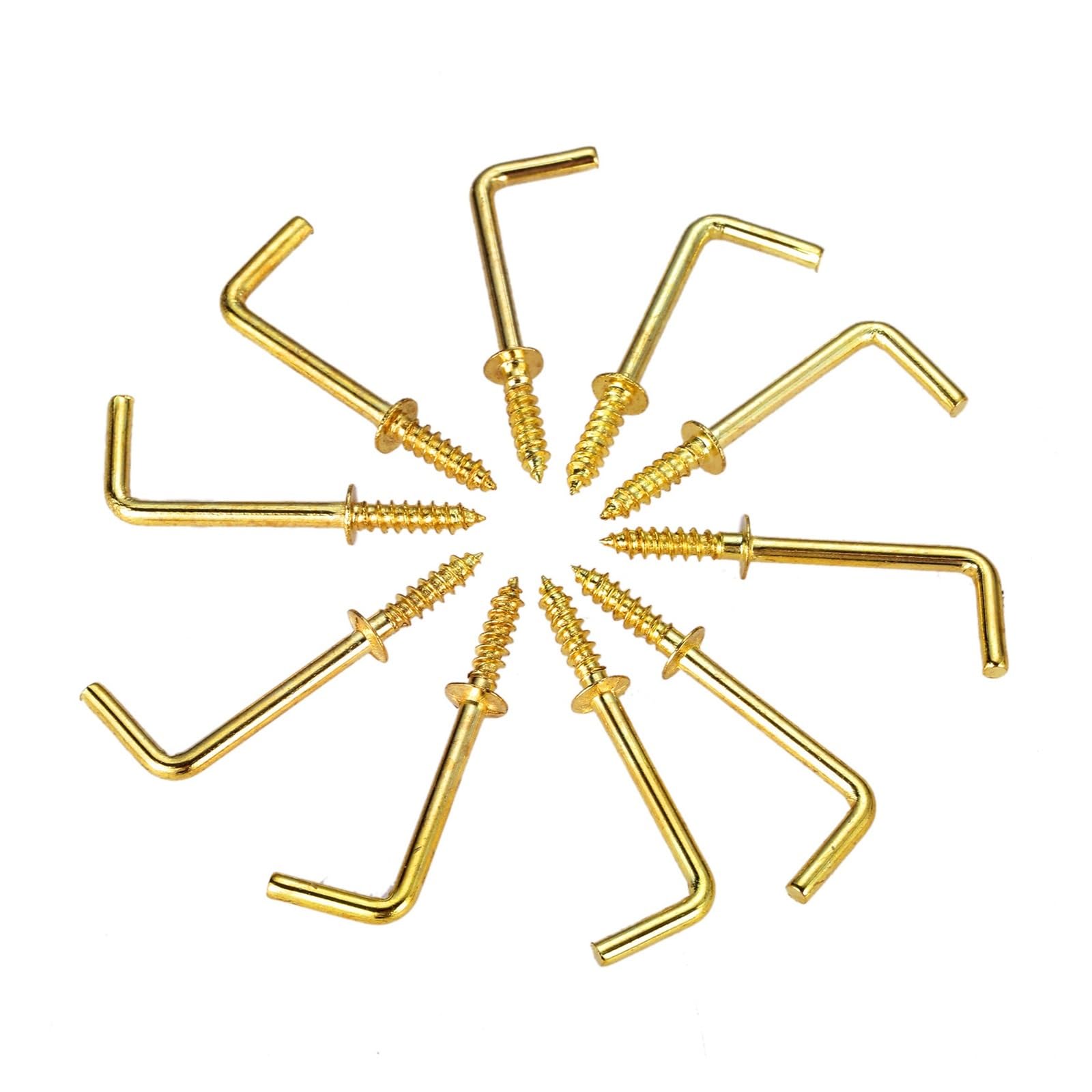 Metalowe haki sufitowe, wkręcane haki oczkowe, W kształcie śruby do kredensu haczyki na kubki wiszące wieszaki haczyki mosiężne DIY(17mmx7mm)
